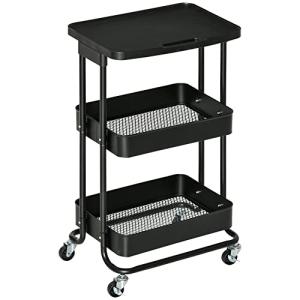 HOMCOM Carrito de Cocina con Ruedas Carro de Almacenamiento…