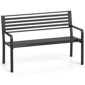 COSTWAY Banco Jardin para 2-3 Plazas, Banco Exterior de Met…