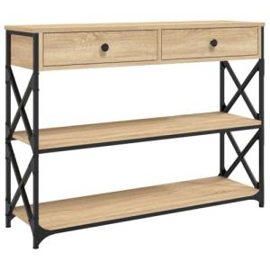 vidaXL Mesa Consola Madera de ingeniería Roble Sonoma 100x2…