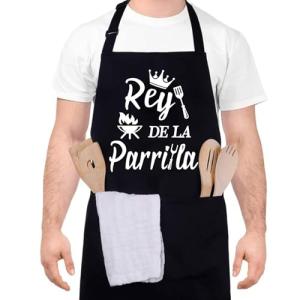 Halinuia Delantales de Cocina Hombre Ajustables Impermeable…