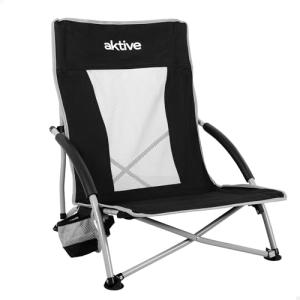 AKTIVE Sillas Plegables, De Aluminio, Negra, 50x51x67 cm