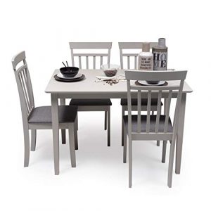 Conjunto de Comedor Kansas Gray Mesa de Comedor de Madera l…