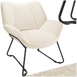 TecTake® Sillón de Bouclé Acolchado y Reclinable, Butaca Es…