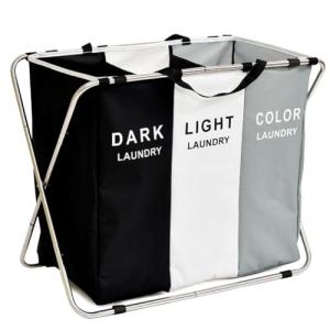 Yontree Cesta de lavandería grande plegable con 3 compartim…