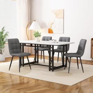 Oslghy Juego de Comedor Mesa y 4 Sillas, Conjunto de Mesa y…