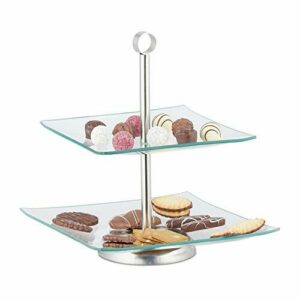 Relaxdays Soporte para Tartas, Cupcakes y Fruta de 2 Pisos,…