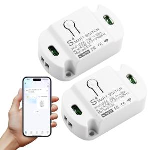 2PC Interruptor inteligente de Luz, Interruptor WIFI Mini,…