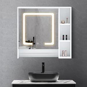 OFCASA Armario de Baño con Espejo y luz 1 Puertas 74 * 70 *…