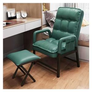 Sillón Sillón ergonómico de Cuero con otomana - Respaldo Aj…