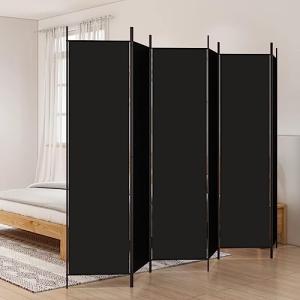 TREISL Biombo para dormitorio, negro, 300 x 200 cm, de tela…