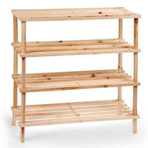 AC - Zapatero de 4 Niveles - Fabricado en Madera Natural -…