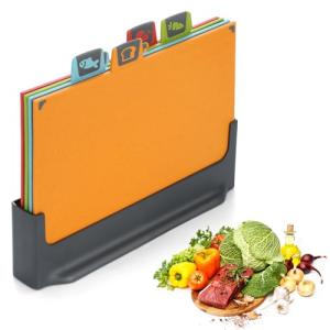 BEWOS Juego 4 Tabla Cortar Cocina Codificadas Color, Tabla…