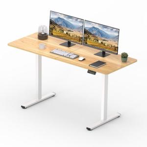 SANODESK Escritorio Elevable Eléctrico 120x60cm con 2 Ganch…