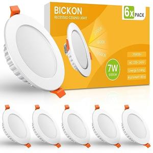 BICKON Downlight Led Techo Empotrable, 6-Pack 230v 7W Focos…
