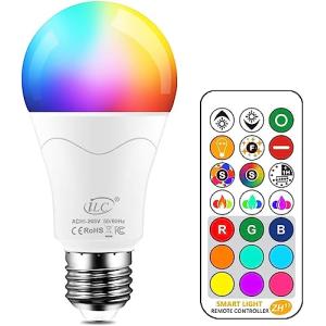 iLC Bombillas LED Colores RGBW 85W Equivalente, Regulable C…