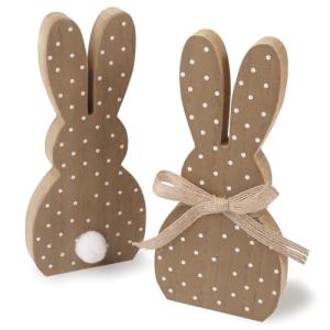 GEBETTER 2pcs Conejo de Pascua Madera Decoración Conejitos…