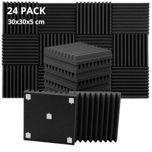 ROVSON Paneles Acústicos Espuma Acústica, 30x30x5 cm, 24 Pi…