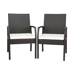 KOMFOTTEU Juego de 2 Sillas de Jardín de Ratán, Sillón Terr…