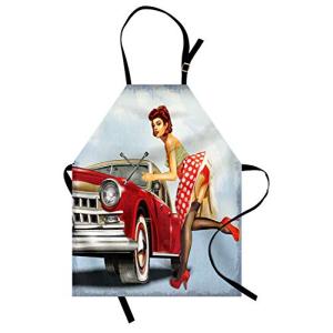 ABAKUHAUS Pin Up Girl Delantal de Cocina, Señora Fijación D…