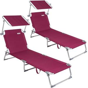 CASARIA® Tumbonas Plegables Jardín Playa Reclinable Carga 1…