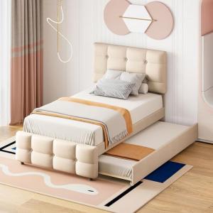 Moimhear Cama tapizada de 90 x 200 cm, cama nido extraíble,…