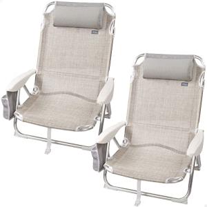 AKTIVE 62262 - Pack de 2 sillas plegables multiposición par…