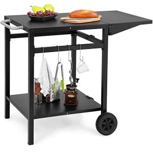 KOMFOTTEU Carro de Barbacoa con Encimera Plegable, Mesa de…