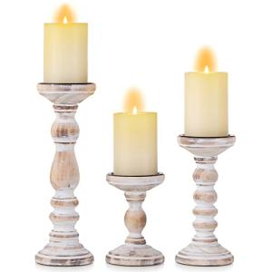 Candelabros para velas de pilar: Romadedi Juego de 3 candel…