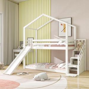 ZYLOYAL10 Cama infantil con tobogán y escalera de 90 x 200…