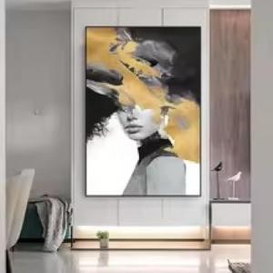 XIAOYIWIN Póster grande abstracto de mujer a la moda, pintu…