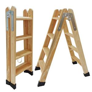 BTF® Escaleras Tijera de Madera Pino Doble Subida Certifica…