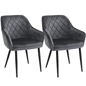 SONGMICS Silla de Comedor, Sillón, Juego de 2 Silla tapizad…