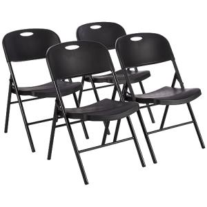 AmazonBasics Folding Plastic Chair - 350 lb. Capacity, Blac…