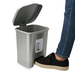 TECHZOCO Cubo basura plástico, Cubo basura apertura pedal,…