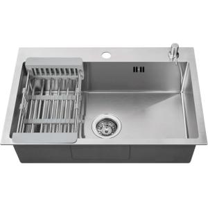 Lonheo Fregadero cocina 1 seno 68 x 45 cm, gran fregadero s…