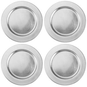 com-four® 4x platos de fondo plateados - platillos reutiliz…