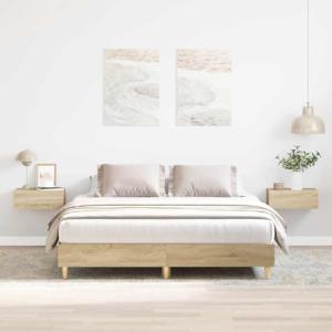 vidaXL Estructura de Cama sin colchón Madera Roble Sonoma 1…