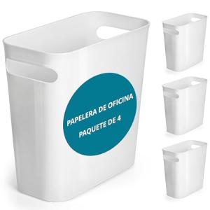 Winter Shore Cubo de Basura Blanco Pequeño de 6 L Blanco (4…