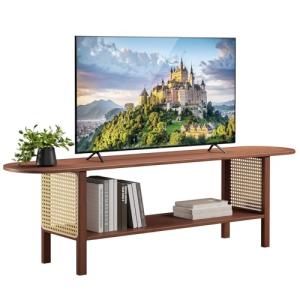 HollyHOME Mueble TV 2 Niveles 140cm，Muebles TV Salon con Ra…