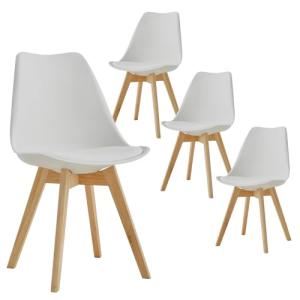 TTATC Pack de 4 Sillas de Comedor con Patas de Madera Maciz…