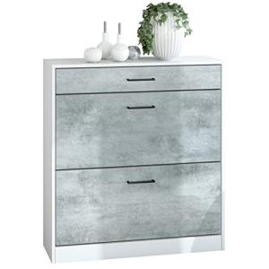 Vladon Zapatero Elvas 89 x 95.5 x 27 cm, Cuerpo en Blanco M…