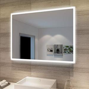 SONNI Espejo de Baño con Luz LED 80x60cm Blanco Frío IP44 E…