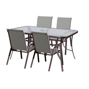 LOLAhome Conjunto jardín Mesa Neila y 4 Sillas | Acero anti…
