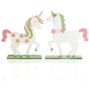 com-four® 2X Unicornio de Madera - Decoración de Pascua de…