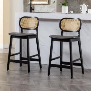 Ya-Home Juego de 2 Taburetes de Bar Madera Sillas de Bar co…