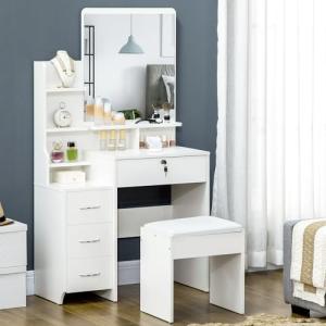 HOMCOM Tocador de Maquillaje con Taburete y Espejo Mesa de…