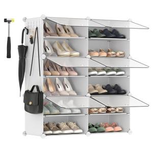 SONGMICS Mueble Zapatero Plástico, 6 Compartimentos, Zapate…