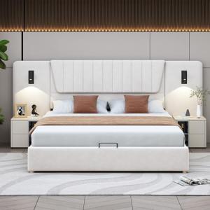 Moimhear Cama tapizada de 180 x 200 cm, con respaldo extral…