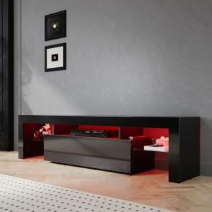 Sirhona - Mueble para TV LED, negro, banco de TV, 180 x 35…