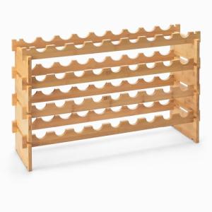 Amazon Basics - Botellero apilable de bambú, capacidad para…